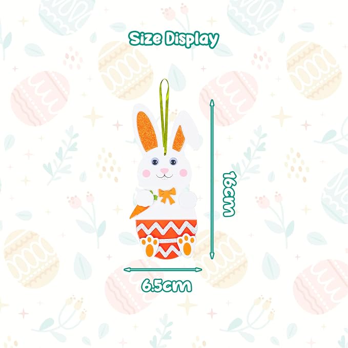 Fennoral 12 Pack Bunny Craft for Kids Make You Own Rabbit Foam Stickers