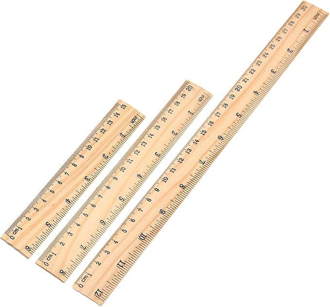 3 Pack Wooden Ruler Wood Ruler Measuring Tool | Wood Ruler