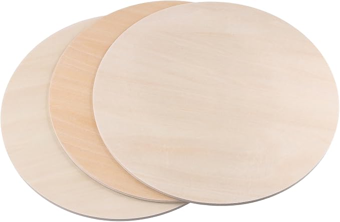 SHEUTSAN 12 PCS 11.8 Inch Wood Circles, 1/4 Inch Round Wood Sheets, Unfinished