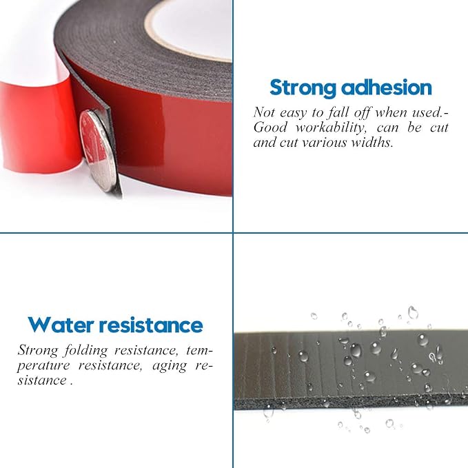 Double Sided Foam Tape 2.36In x 33FT 2 Pack, Mounting Tape Heavy Duty, Strong