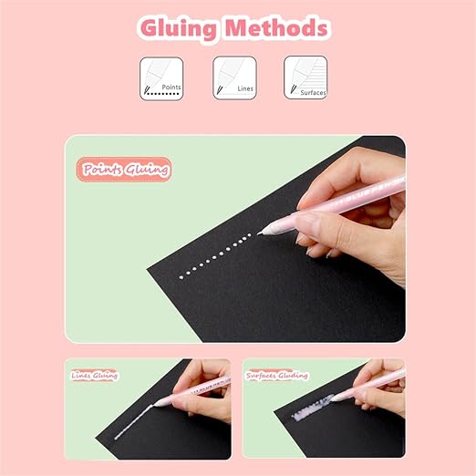 Scrapbook Quick Dry Glue Pen 6PCS Set, Crafting Color Spot Glue Pen Liquid Glue