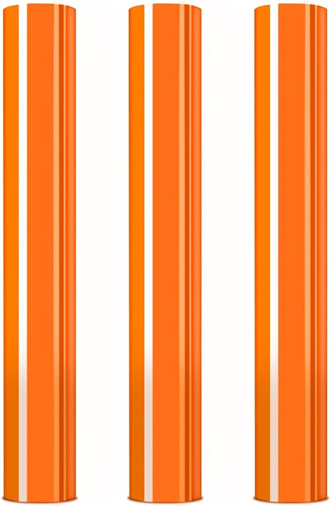 3D Puff Vinyl Heat Transfer 3Pcs 12"*10"-Neon Orange | Puffy Iron-on Vinyl