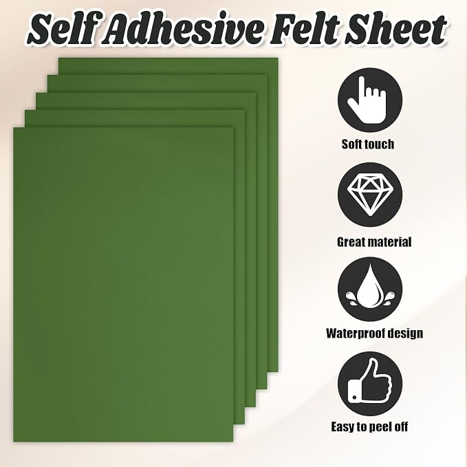 Biaungdo 6 Pcs Felt Fabric Sheets, 8 x 12 Inch Wide 1mm Thick Felts Sheet Soft