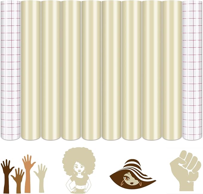 Tintnut Skin Tone Permanent Vinyl 8 Sheets 12''x10'' Beige Adhesive Viny |