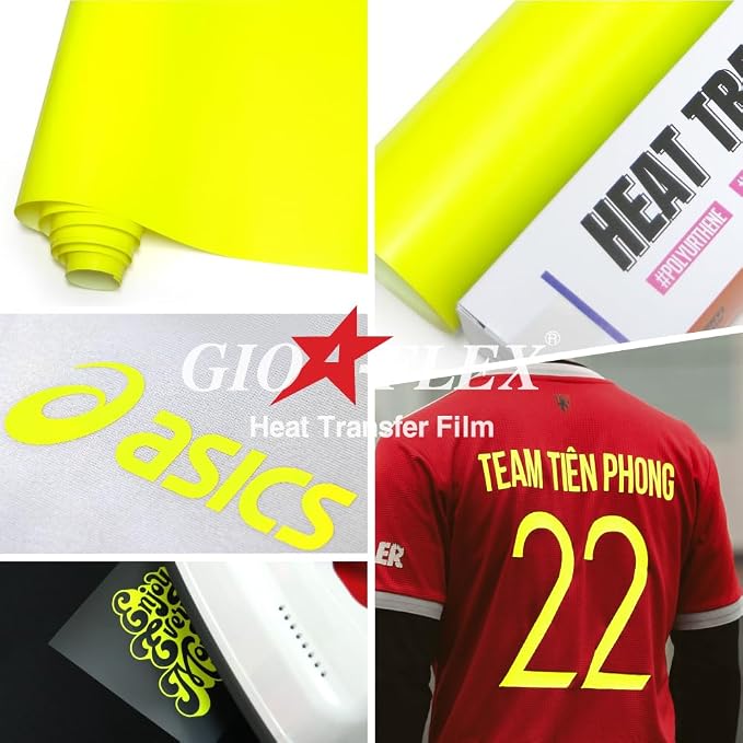 PU Heat Transfer Vinyl 12"×10ft Roll Neon Yellow – HTV