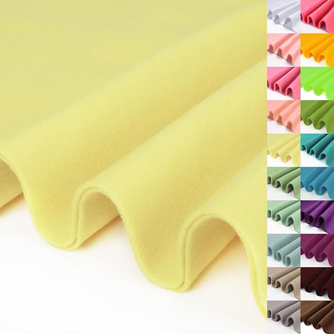 Pale Yellow Large Felt Fabric 36" X 36" 1 Square Yard, 1.4 mm