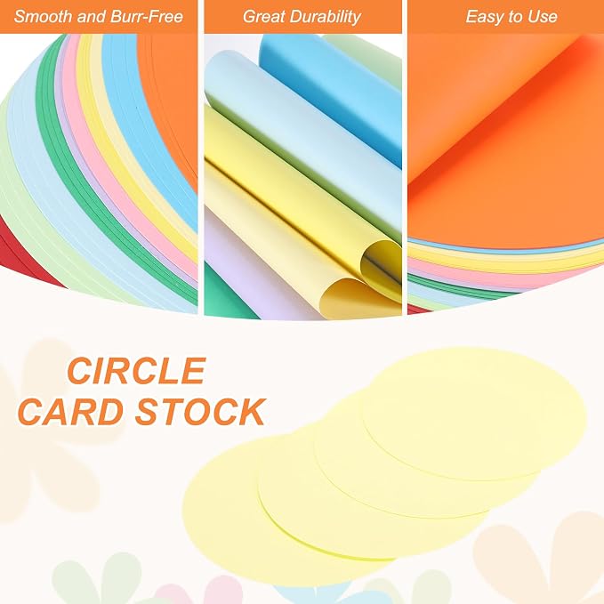 MECCANIXITY 24 Pcs Circle Card Stock, 2 Inch Round Cutouts Paper Thick
