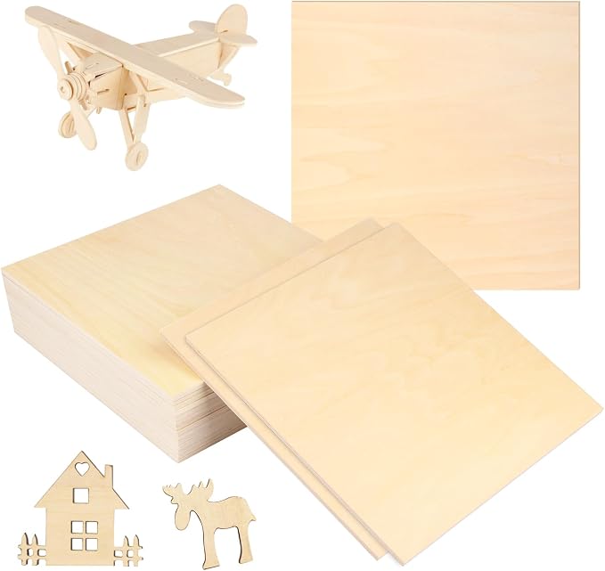 20 PCS 8 Inch Square Basswood Board, Thickness 6 mm, Basswood Sheets, balsa