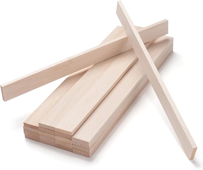 Balsa Wood Sticks, Balsa Wood Strips 1/4" × 1" × 12", Wooden Sticks