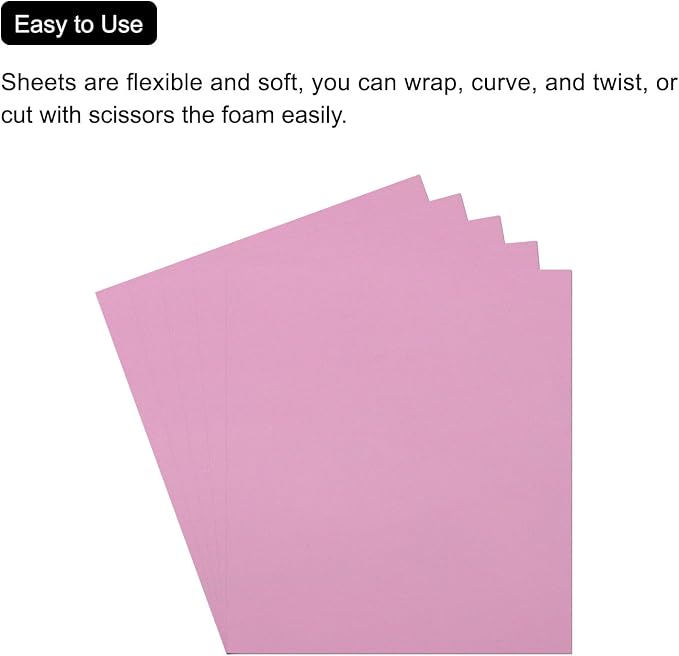 MECCANIXITY EVA Foam Sheets Light Pink 19.7 Inch x 17.7 Inch 0.8mm Thick Crafts