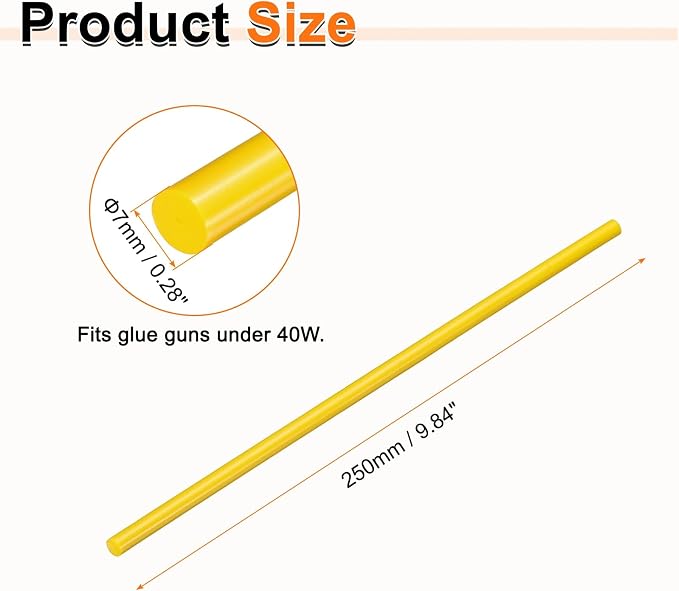 HARFINGTON 10pcs Hot Glue Sticks 0.28" Dia x 9.84" Long EVA Mini Hot Melt