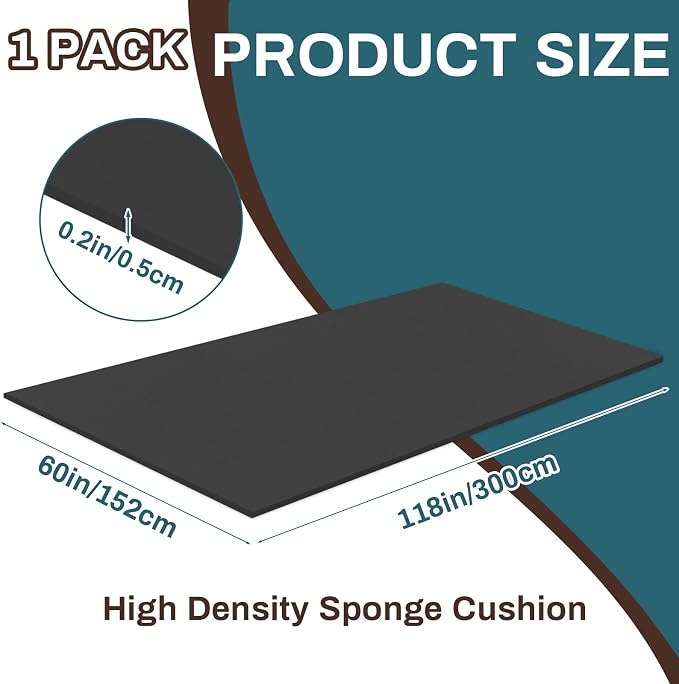 Frienda 1 Pack 118" x 60" x 0.2" Upholstery High Density Craft Sheets Cushion