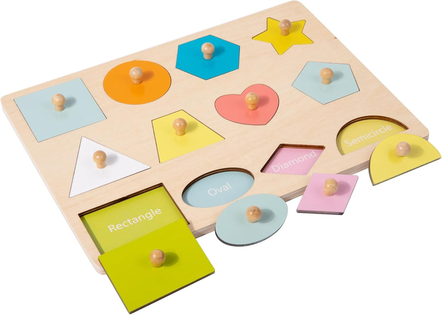 Adena Montessori Wooden Cognition Knob Puzzles Baby & Toddler Development Toy
