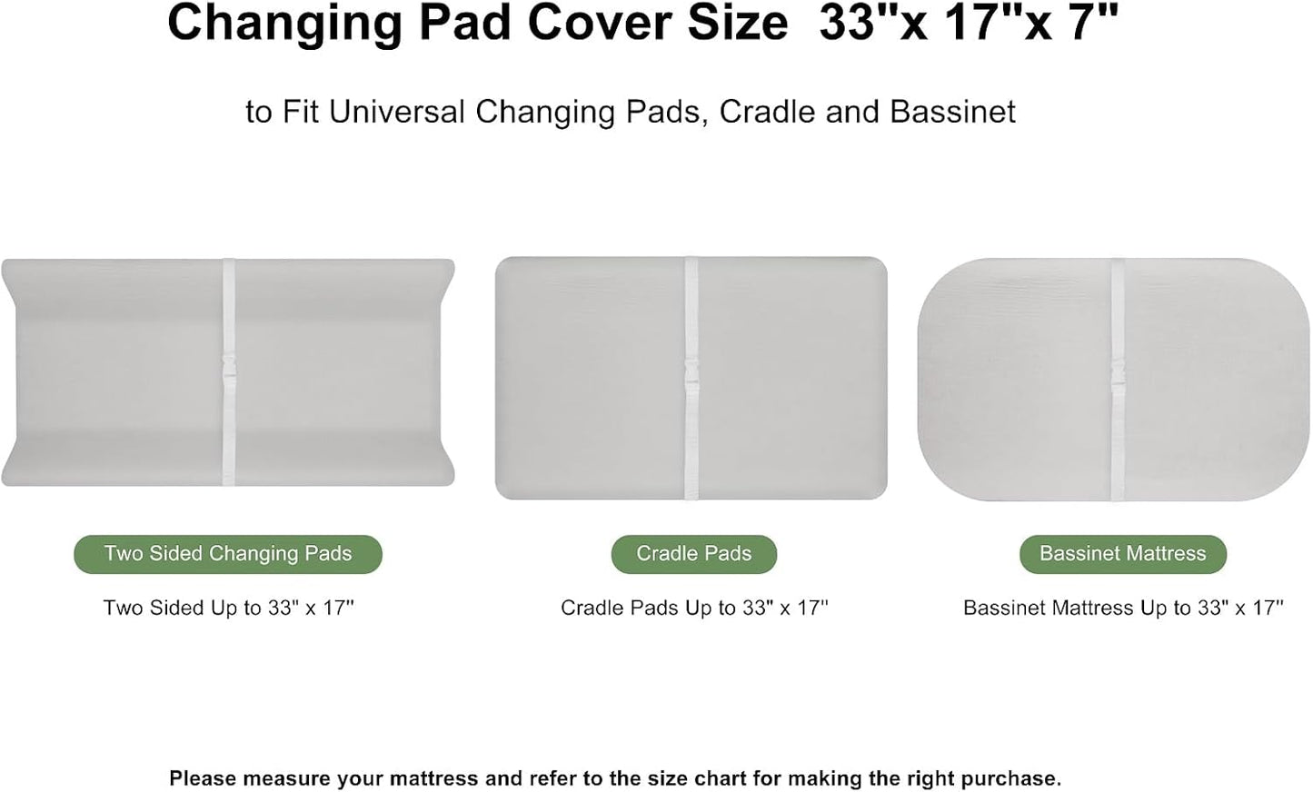 Muslin Changing Pad Cover for Baby Girls Boys-2 Pack 17"x 33" Cotton Soft Breathable Diaper Changing Pad Cover-Cozy Changing Pad Sheets-Neutral Boho Sage Green & Beige
