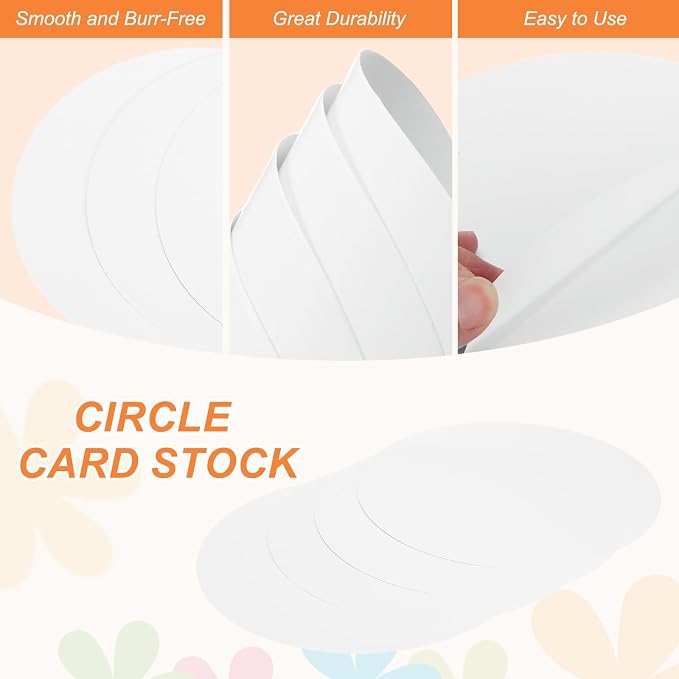 MECCANIXITY 24 Pcs Circle Card Stock, 15 Inch Round Cutouts Paper Thick