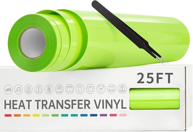 VinylRus Heat Transfer Vinyl-12” x 25FT Iron on Vinyl Roll