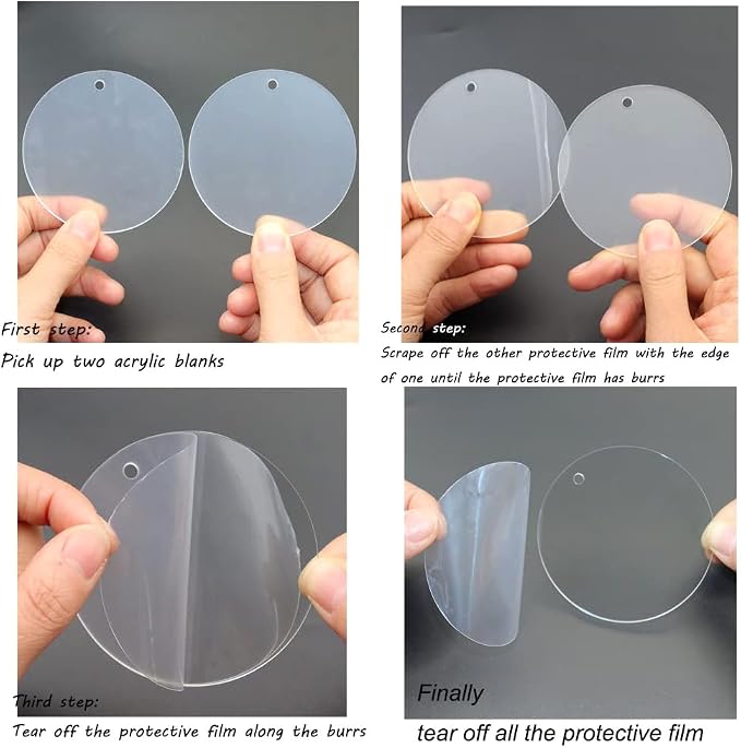 32Pcs 3Inch White Acrylic Ornament Blanks