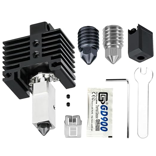 JUUPINE Upgraded Bambu Labs hotend Kit for Bambu Lab X1/X1C/P1P/P1S 3D Printer,500℃ High-Temperature Hardened Steel 0.4mm Nozzle Assembly Kit, Compatible with Bambu Labs X1/P1P Series