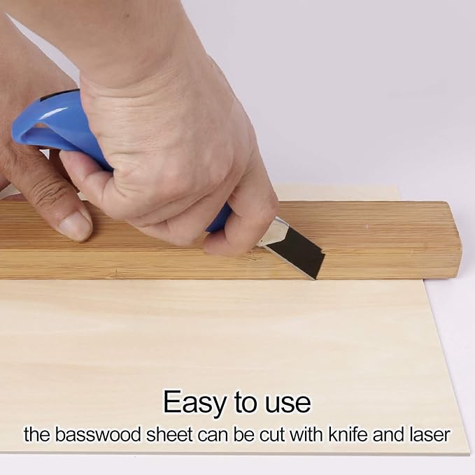 KEILEOHO 6 Pack Balsawood Sheets 12 x 8 x 1/16 Inch, Unfinished Natural