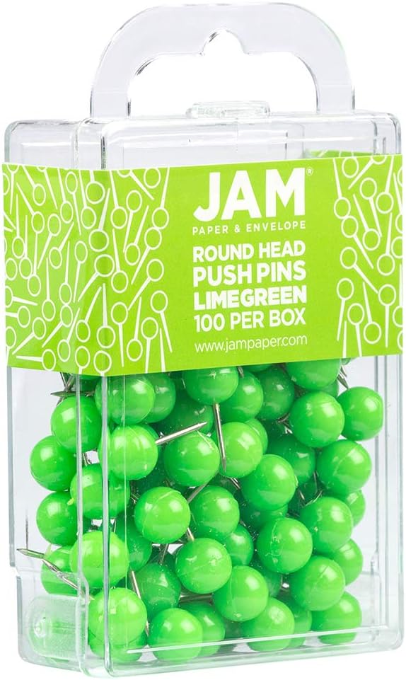 JAM PAPER Colorful Push Pins