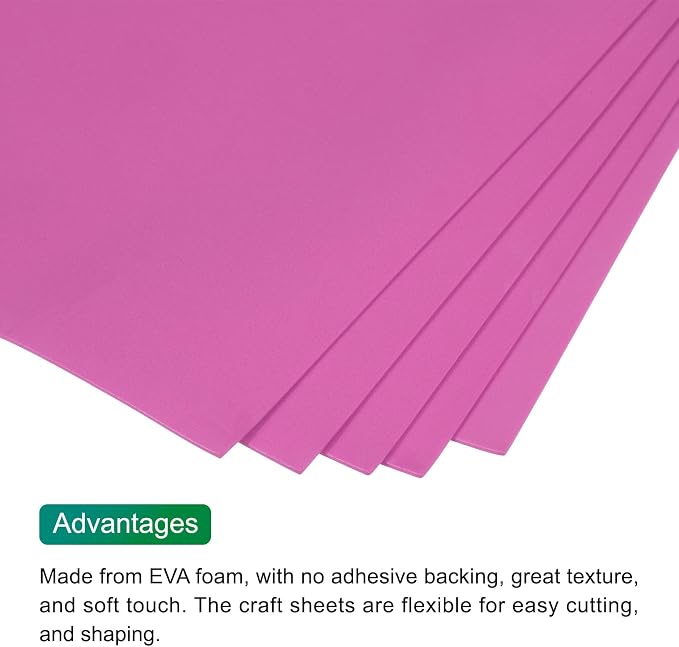 MECCANIXITY EVA Foam Sheets Rose Red 35.4 Inch x 19.7 Inch 2mm Thick Crafts