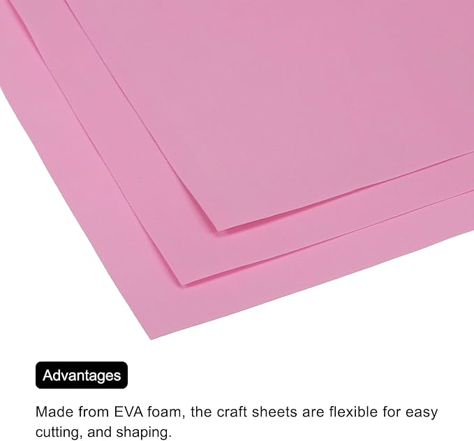 MECCANIXITY EVA Foam Sheets Light Pink 19.7 Inch x 17.7 Inch 0.8mm Thick Crafts