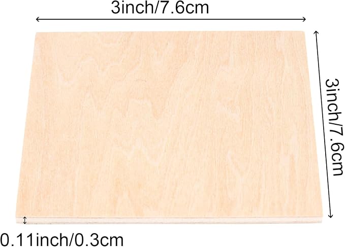 HOIGON 120 PCS 3 x 3 Inch Unfinished Wooden Squares Pieces, Natural Blank Wood
