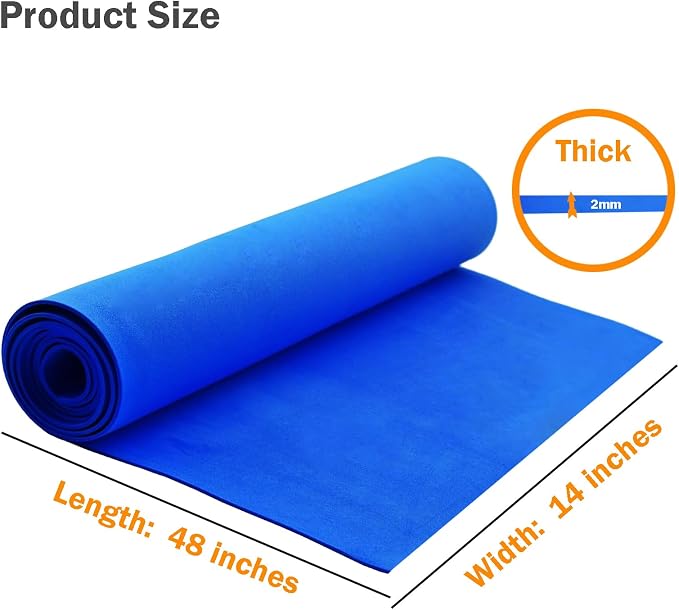 EVA Foam Roll | High Density 85kg/m3 | 2mm Thick | 48"x14" | Ideal