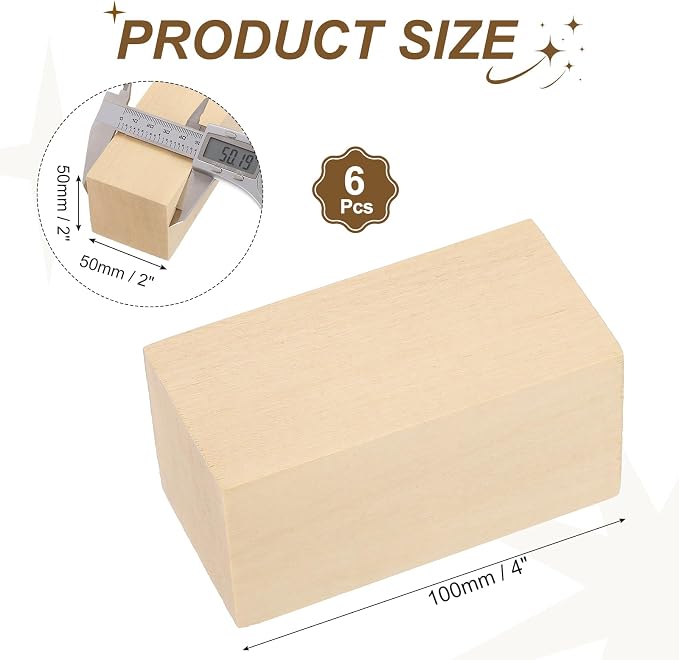 MECCANIXITY 6Pcs Basswood Sticks