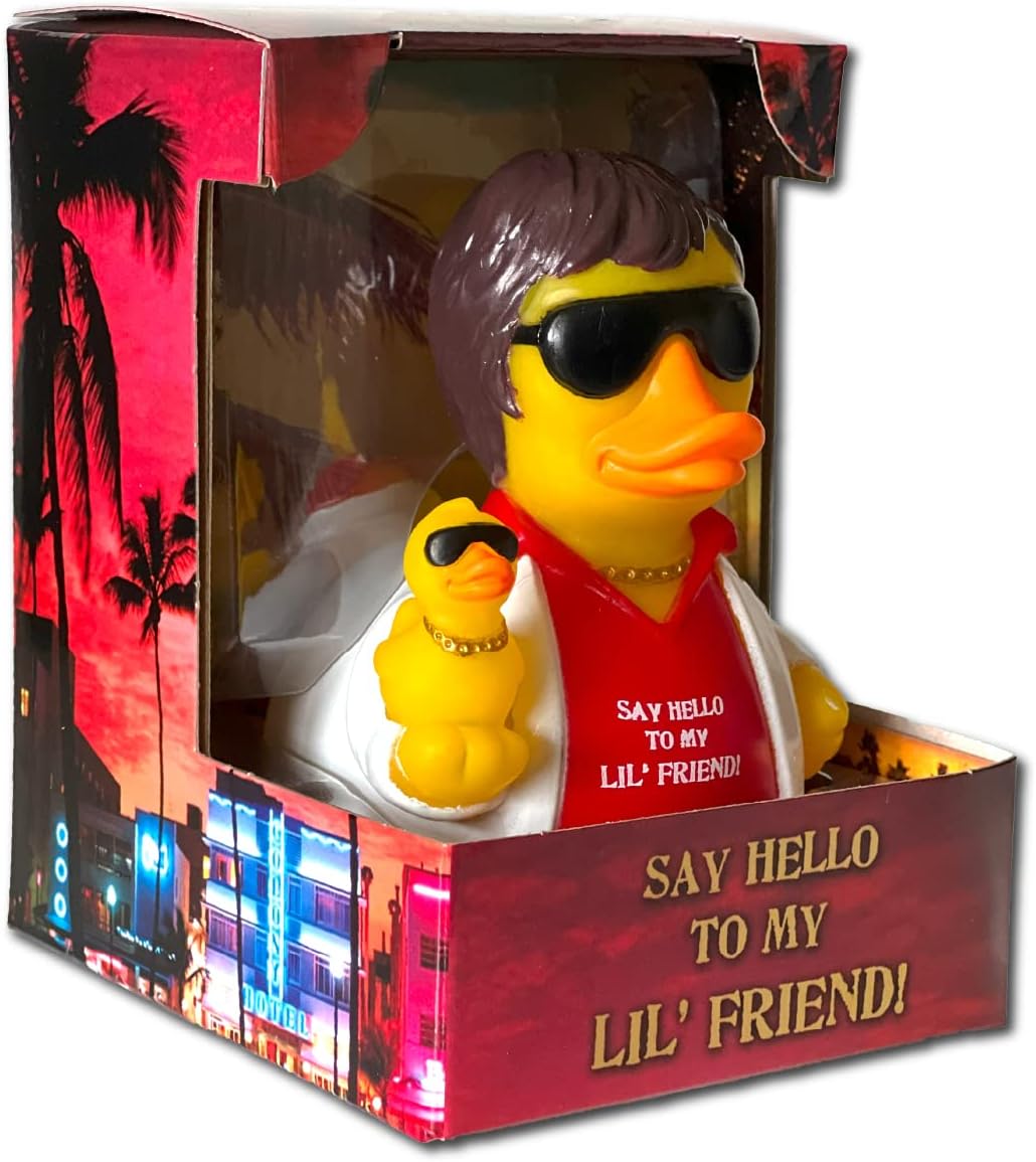 CelebriDucks - Say Hello to My Lil' Friend - Floating Rubber Ducks - Collectible Bath Toy Gift for Kids & Adults of All Ages