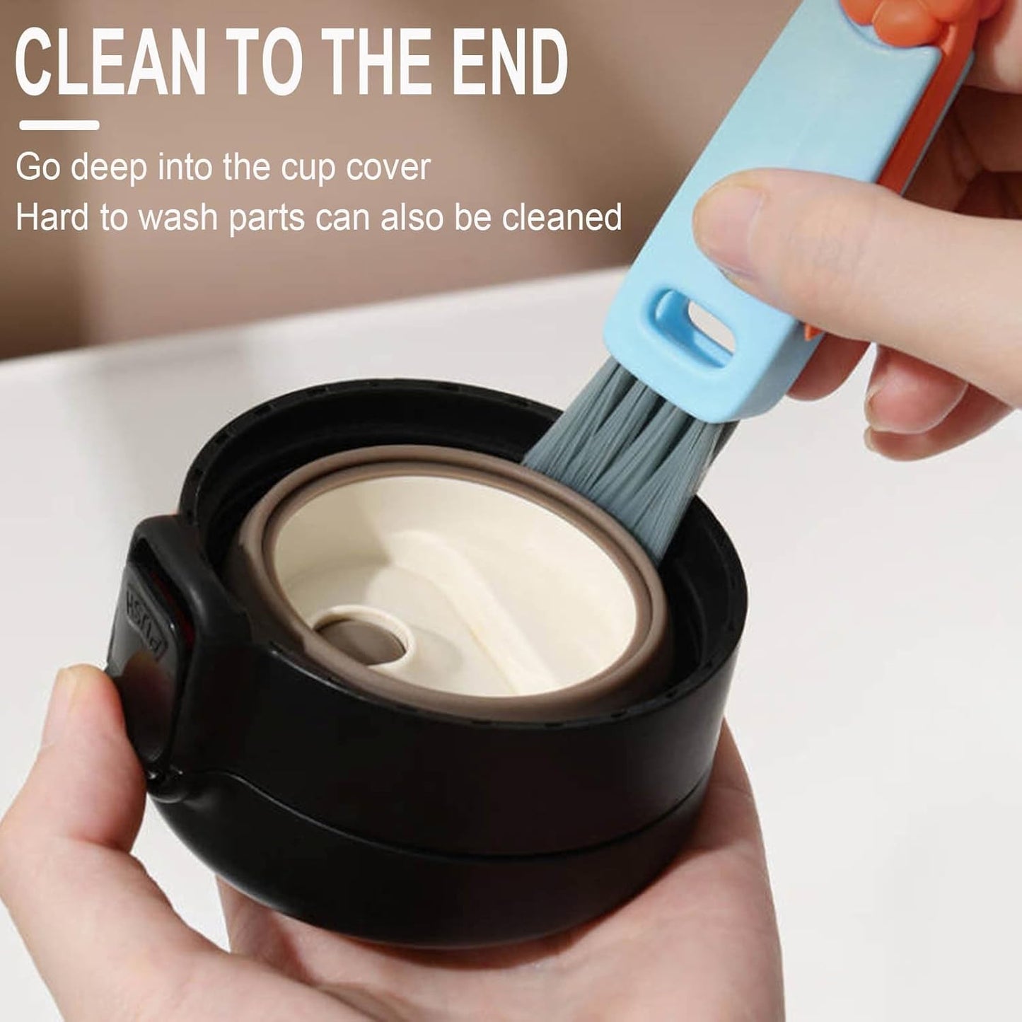 3 in 1 Cup Lid Cleaning Brush,Crevice Cleaning Brush Set for Baby Bottle Gap Cup,3 in 1 Bottle Cleaning Brush Set Multifunctional Cleaning Brush Portable Cup Lid Cleaner(3PCS F)
