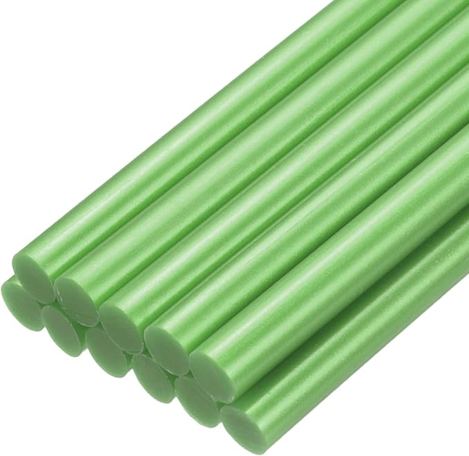 uxcell Mini Hot Glue Sticks for Glue Gun 7mm x 100mm Light Green 12pcs