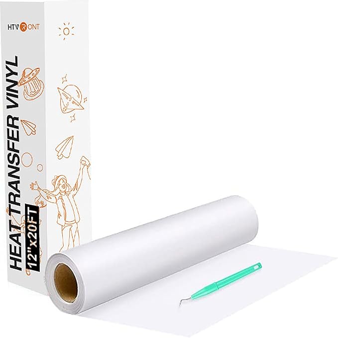 HTVRONT Heat Transfer Vinyl White HTV Rolls, HTV Vinyl