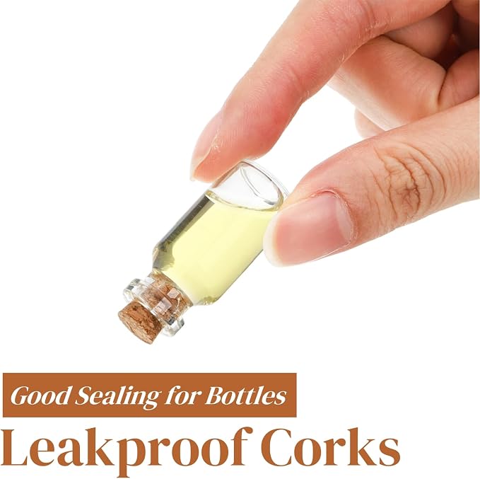 Eorbow 500 Packs Small Cork Stoppers, Mini Tapered Bottle Plugs, Reusable Glass