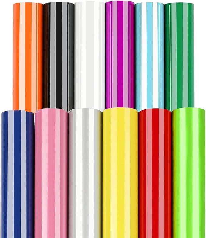 Puff Vinyl Heat Transfer 12"*10" -12 Sheets Assorted Colors