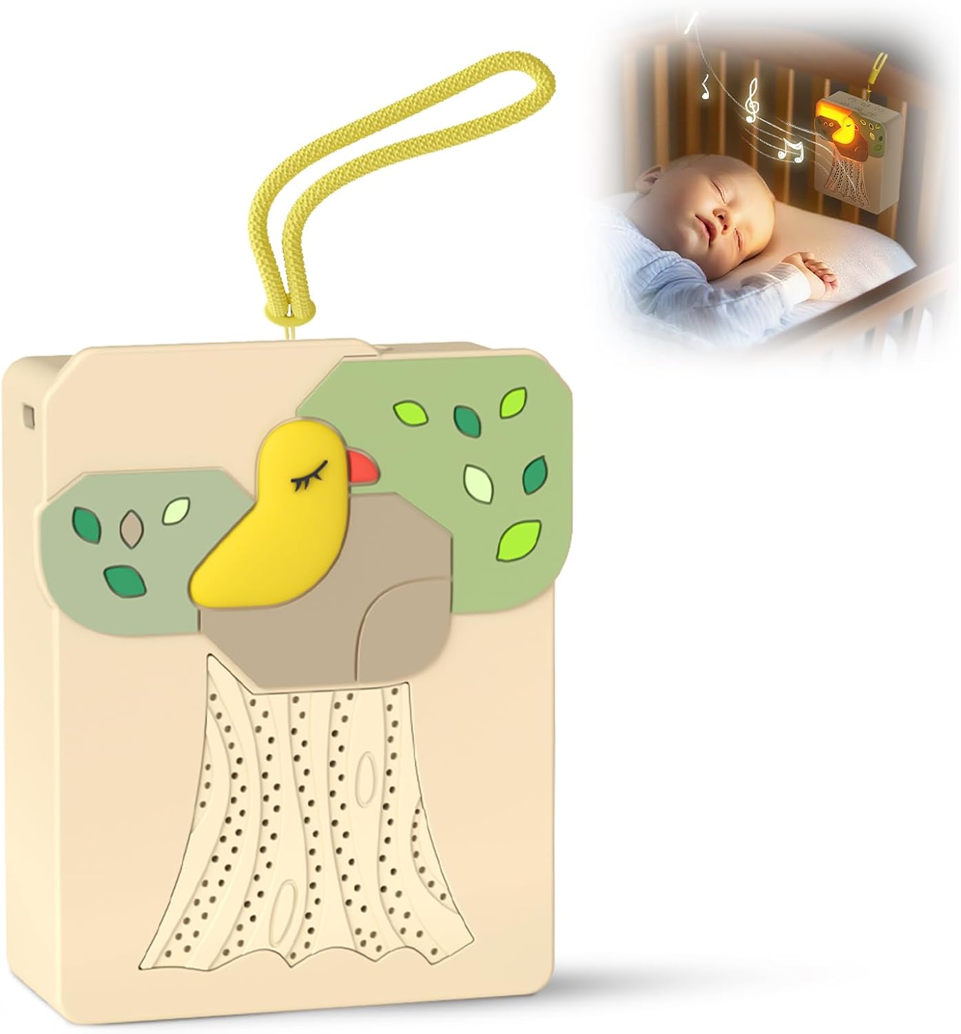 Sound Machine for Baby Soother,AI Cry Detection & Auto-Soothing,Parent-Voice Comfort,13 Soothing White Noise Machine,Record,Timer and Night Light, Ideal for Newborns,Sleeping Soother, Meditation