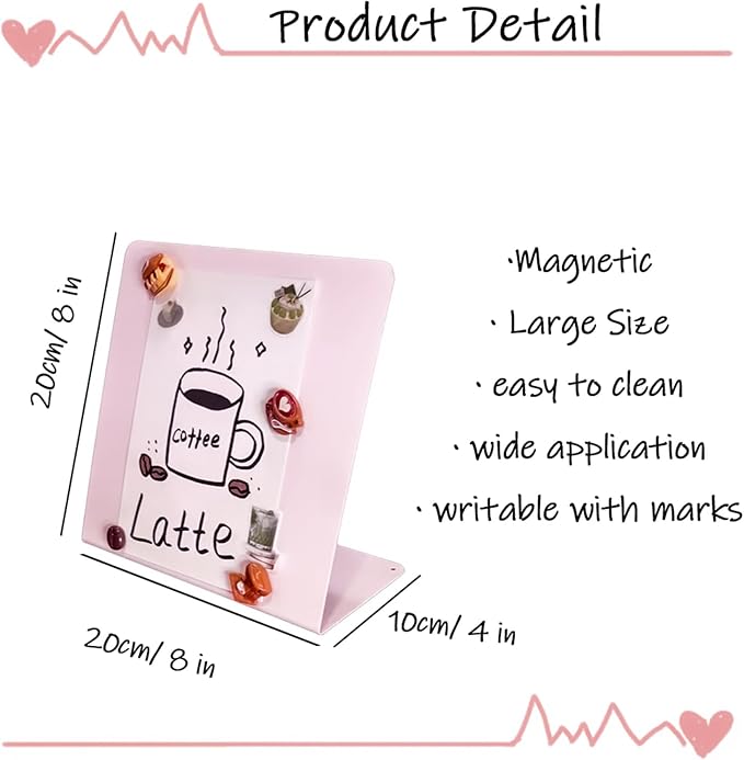 2 Pack Metal Pink Magnet Display Board