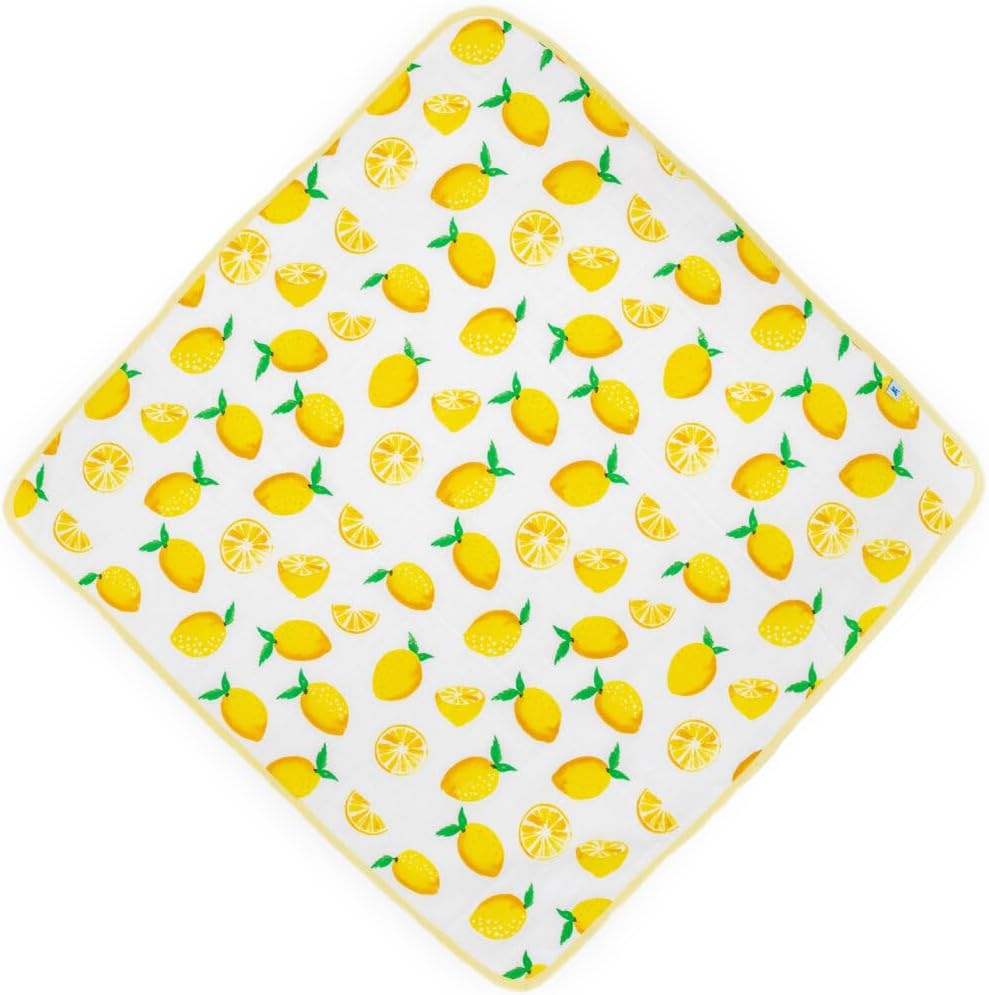 Little Unicorn Premium Infant Hooded Bath Towel| Soft & Absorbent Cotton & Terry Fabric for Newborns (Lemon)