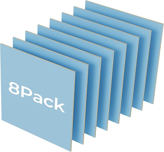 8 Pack Baby Blue Basswood for Laser Cutting, for Laser Engraving, DIY Craft