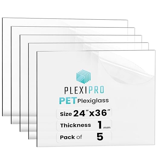 24"x36", Flexible PET Plexiglass Sheets | Transparent, shatter-resistant