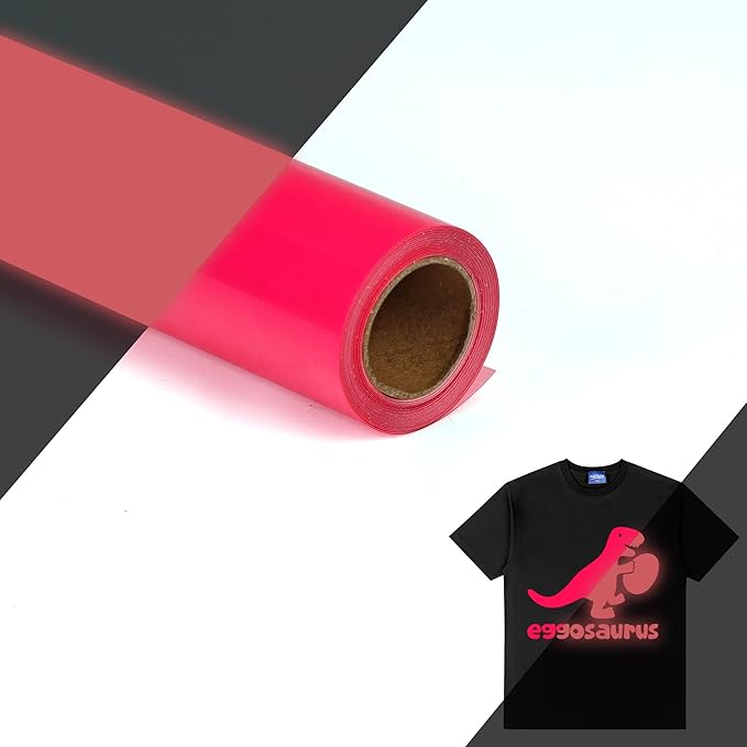 HTVVETUR Glow in The Dark HTV Heat Transfer Vinyl Roll 12 Inch by 5 Feet Iron
