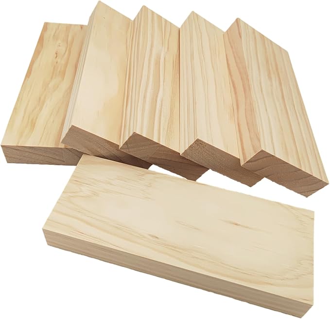 6PCS Rectangle Wood Boards Unfinished Wood Blocks