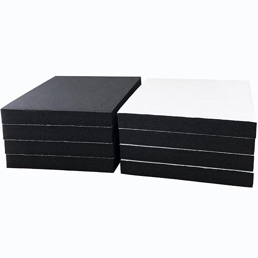 8 Pcs Foam Padding Sheet with Adhesive 4"x4"x1/2" Neoprene Anti Vibration |