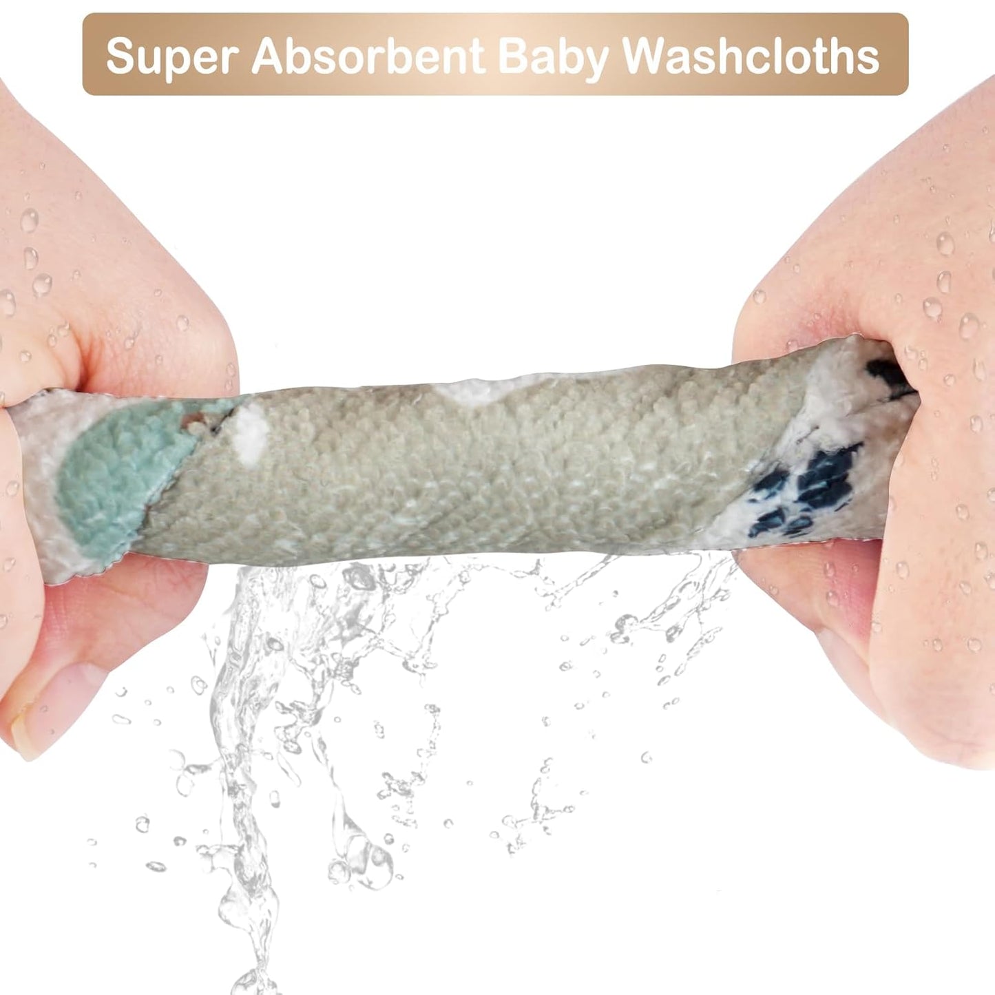 softan Baby Washcloths, 24Pack Baby Wash Cloths Extra Soft & Ultra Absorbent, Baby Towels Face Towel Unisex for Boys Girls Face & Body, Washclothes Gentle on Sensitive Skin, 9''x 9'' Bear