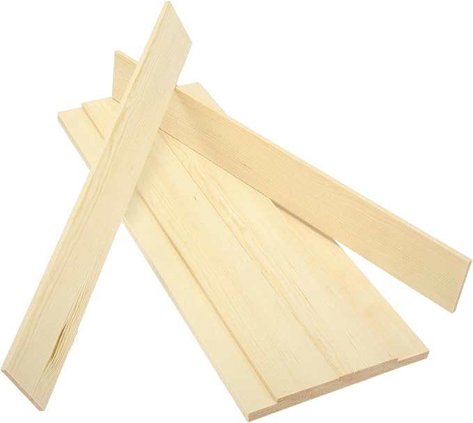 MECCANIXITY 10Pcs Wood Strips Slats, 5/32" x 2" x 16" Thin Wood Sticks Flat