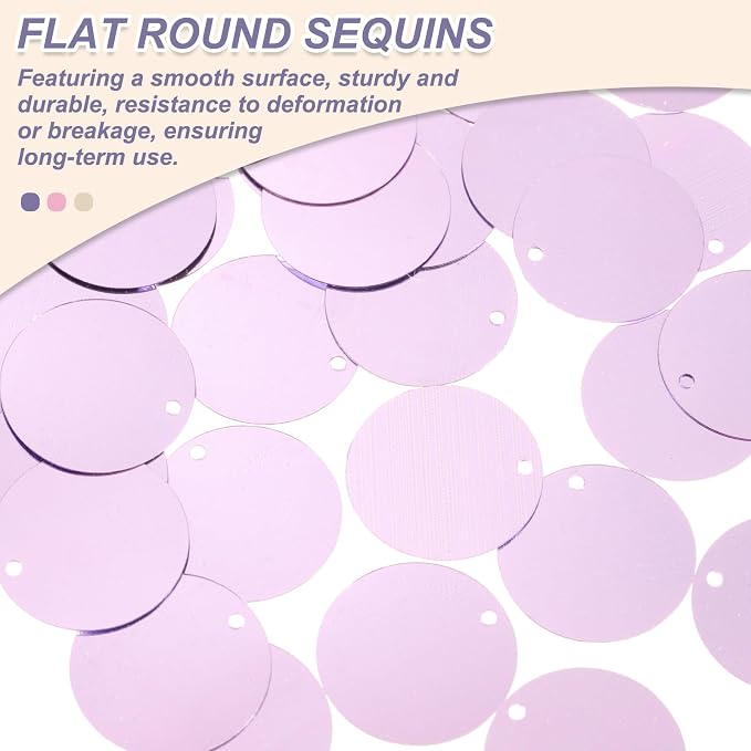 MECCANIXITY 700 Pcs Flat Round Sequins 15mm/0.6 Inch Loose Paillettes Craft