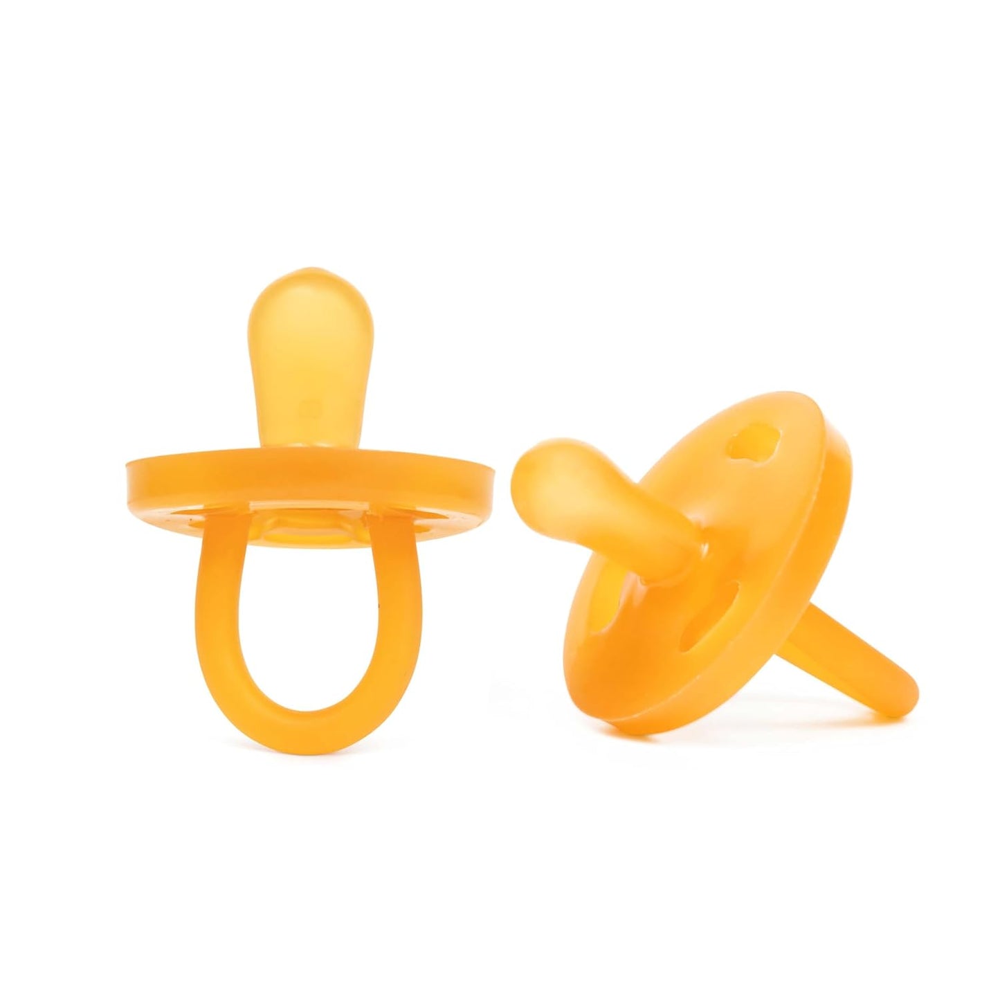 PaciBamber - Natural Pacifier and Baby Teething Toy Amber Oil Pacifier, Special Baltic Amber with Natural Rubber BPA-Free and Soft for Sore Gums, Baby Pacifiers 6-12 Months (PaciBamber-2unit)