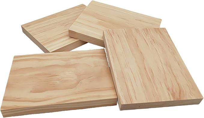 4PCS Rectangle Wood Boards Unfinished Wood Blocks