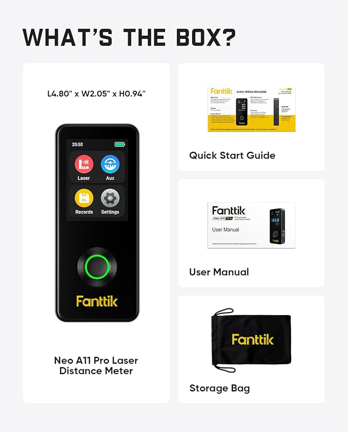 Fanttik Neo A11 Pro Laser Measure, Bubble Level