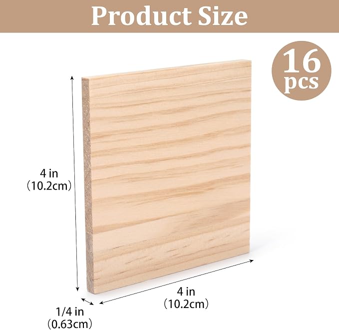 4″ X 4″ Wood Squares Wooden Blocks